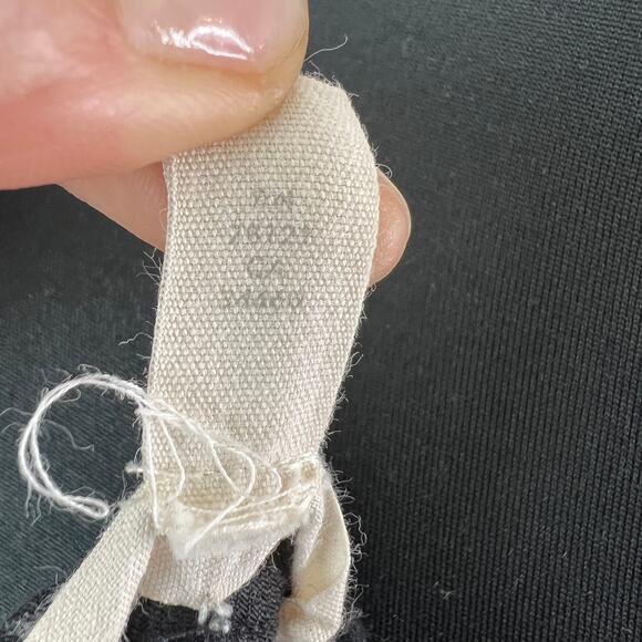 EILEEN FISHER Black Twill Dress Cotton Drawstring Scoop Neck Size 2XS FLAW - Picture 8 of 9